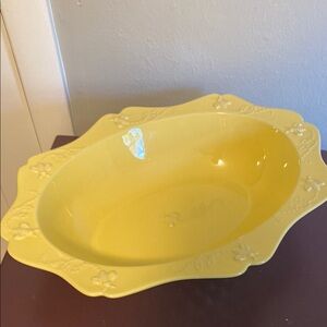 Temptations Yellow Beehive Honeycomb Oval Serveware Bowl